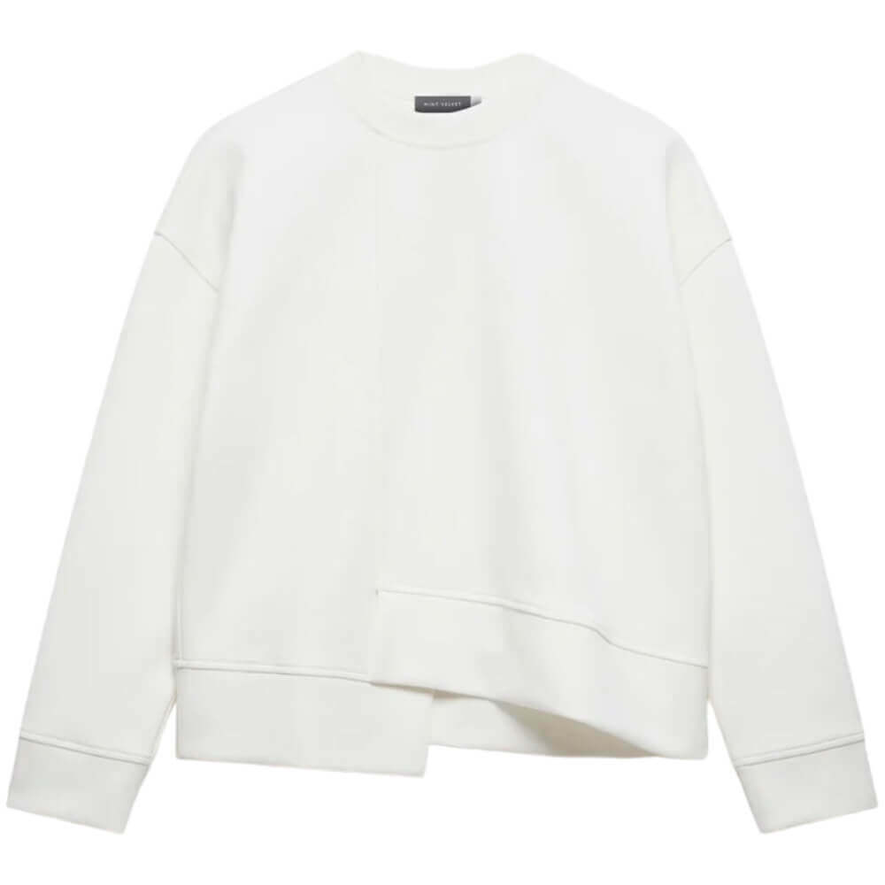 Mint Velvet White Asymmetric Hem Sweatshirt